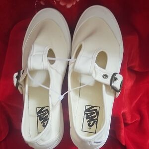 Vans Women's White Buckle Sneakers